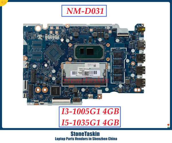 StoneTaskin 5B20S44268 For Lenovo Ideapad 3-15IIL05 Laptop Motherboard With I3-1005G1 I5-1035G1 CPU 4GB RAM NM-D031 100% Tested