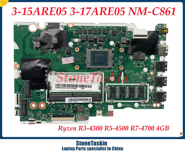 StoneTaskin 5B20S44311 5B20S44306 NM-C861 para Lenovo Ideapad 3-15ARE05 3-17ARE05 placa base W R3-4300 R5-4500 R7-4700 4GB-RAM 