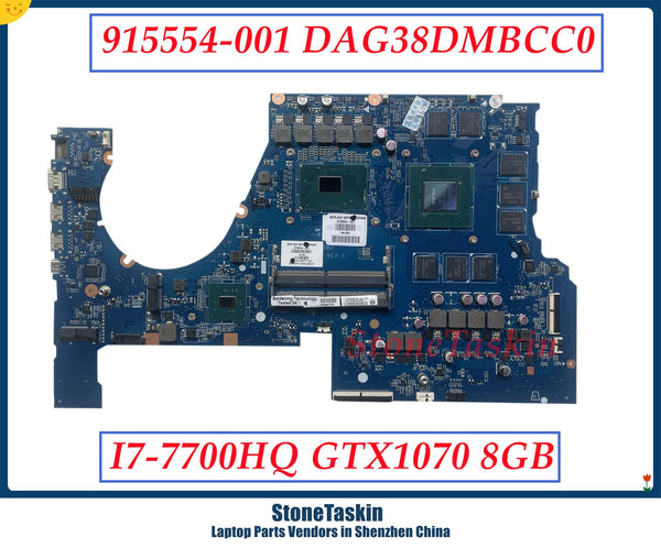 StoneTaskin 915554-601 915554-501 915554-001 For HP OMEN 17-W Laptop Motherboard DAG38DMBCC0 With I7-7700HQ N17E-G2-A1 8G DDR4
