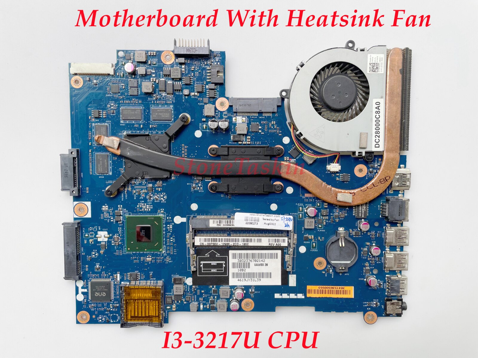 StoneTaskin CN-00P55V for Dell Inspiron 3521 5521 Motherboard VAW00 LA-9104P I7-3537U I3-3217U I5-3317U 2GB DDR3L Heatsink Fan