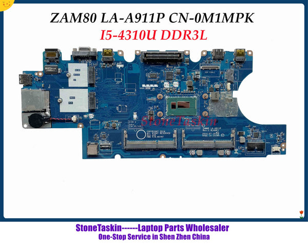 StoneTaskin CN-0M1MPK for Dell Latitude E5550 Laptop Motherboard 0M1MPK ZAM80 LA-A911P I5-4310U Mainboard DDR3L fully tested