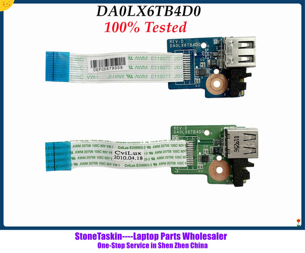 StoneTaskin DA0LX6TB4D0 para HP Pavilion DV6-3000 Placa de conector de adaptador USB con cable 100% probado 