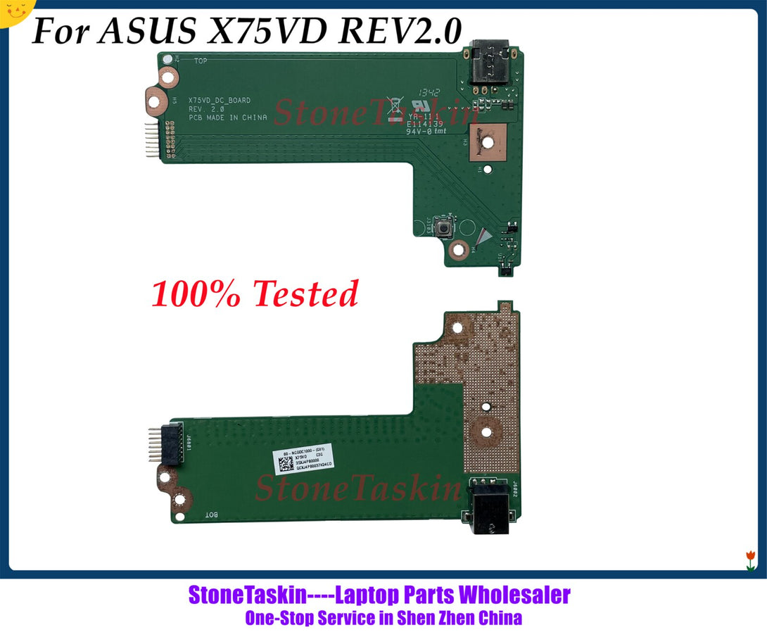 Conector de CC StoneTaskin para Asus X75A X75V X75VD placa de encendido de CC X75VD_DC_BOARD REV: 2,0 60-NC0DC1000 100% probado