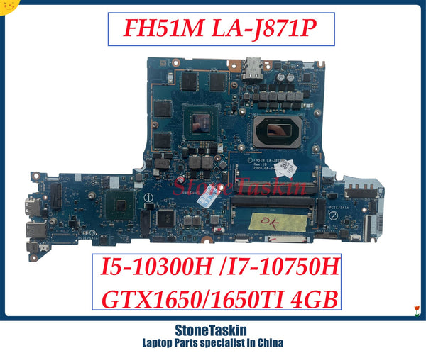 StoneTaskin FH51M LA-J871P For Acer Nitro 5 AN517-52 Laptop Motherboard CPU I5-10300H I7-10750H DDR4 GPU GTX1650 GTX1650Ti 4GB