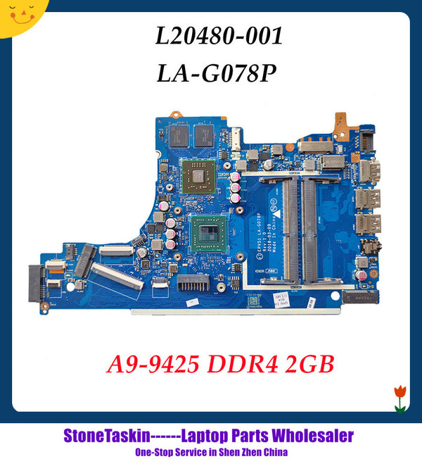 StoneTaskin para HP 15T-DB 15-DB Laptop placa base con A9-9425 CPU R5 2GB-GPU EPV51 LA-G078P placa base L20480-001 L20480-601 