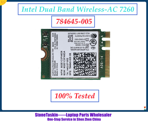 StoneTaskin For HP 784645-005 Intel Dual Band Wireless-AC 7260 802.11 ac 2x2 WiFi and Bluetooth 4.0 combination WLAN adapter