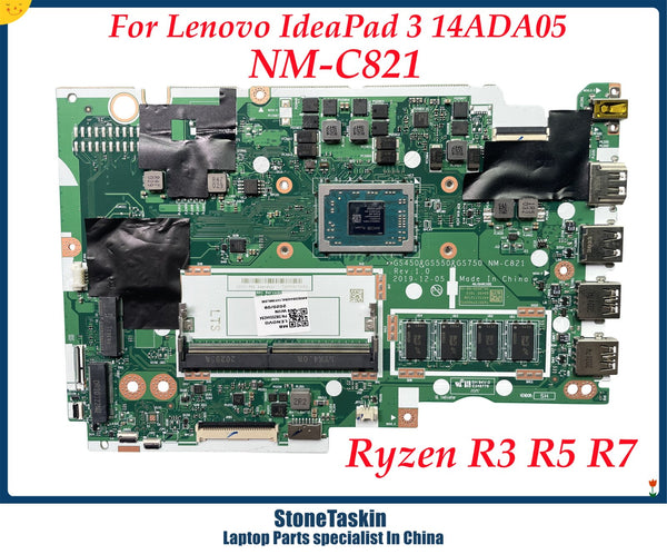 StoneTaskin GS450&amp;GS550&amp;GS750 NM-C821 For Lenovo IdeaPad 3 14ADA05 Laptop Motherboard AMD Ryzen3 3250U R5-3500U R7-3700U DDR4