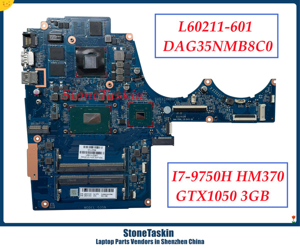 StoneTaskin L60211-601 para HP Pavilion 15-BC placa base de computadora portátil DAG35NMB8C0 L620211-501 I7-9750H HM370 DSC1050 3GB MB DDR4 