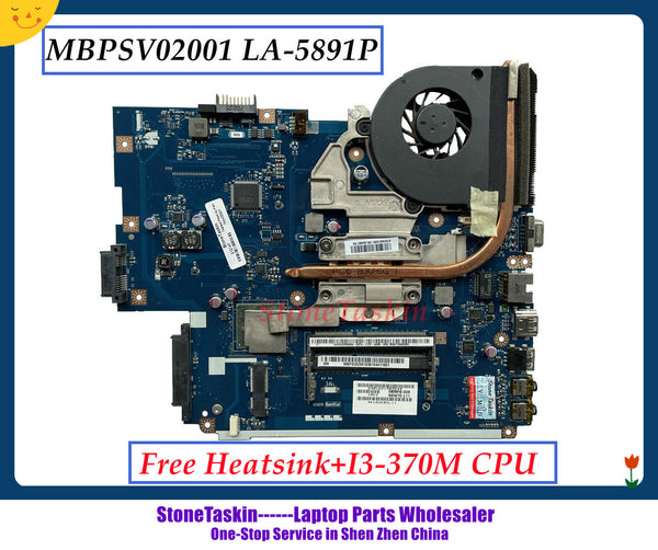 StoneTaskin MBPSV02001 para Acer ASPIRE 5741 5741G 5742 NV59C placa base de computadora portátil NEW70 LA-5892P HM55 DDR3 libre I3-370M disipador de calor 