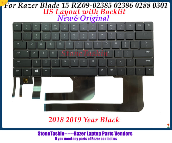 StoneTaskin New US backlit For Razer Blade 15 RZ09-02385 02386 0288 0301 laptop keyboard 2018 2019 Single keyboard Black Tested