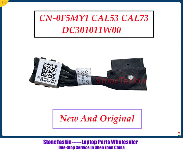 StoneTaskin Original New Power Jack F5MY1 CN-0F5MY1 For DELL G3 3579 3779 CAL53 CAL73 DC301011W00 DC-IN Cable Charging Connector