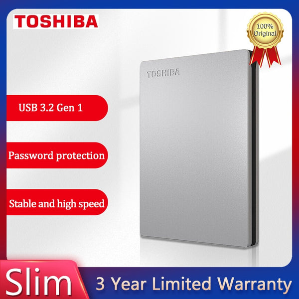 Toshiba Canvio Slim 2TB 1TB Portable External Hard Drive USB 3.2 Gen 1  2.5&quot; Aluminum Alloy Shell HDD External Disk Harddisk