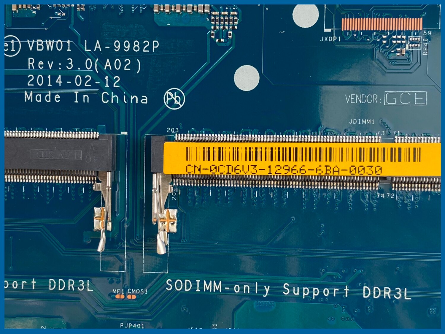 VBW01 LA-9982P for Dell Inspiron 5537 3537 Laptop Motherboard CN