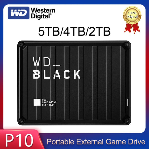 Western Digital WD Black P10 Game Drive 5 ТБ 4T 2T Внешний мобильный жесткий диск HDD 2,5 дюйма, совместимый с PS4, PS5, Xbox One, ПК, Mac 