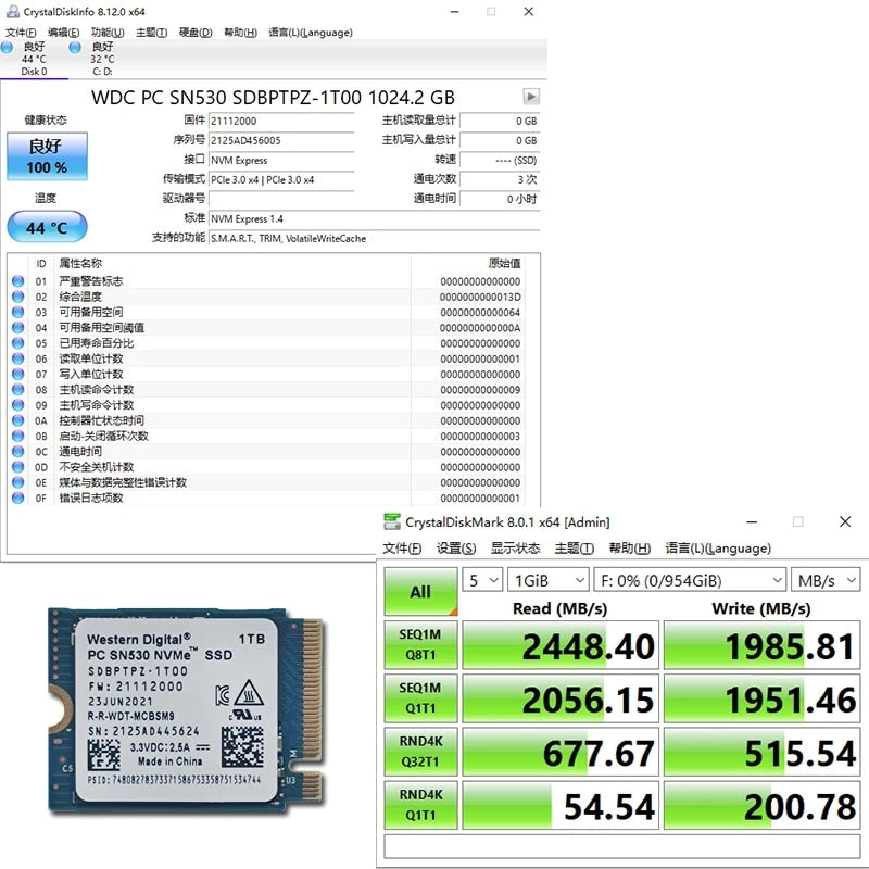 Western Digital WD SN740 SN530 M.2 2230 SSD 1TB 2TB 512GB NVMe for Mic –  StoneTaskin