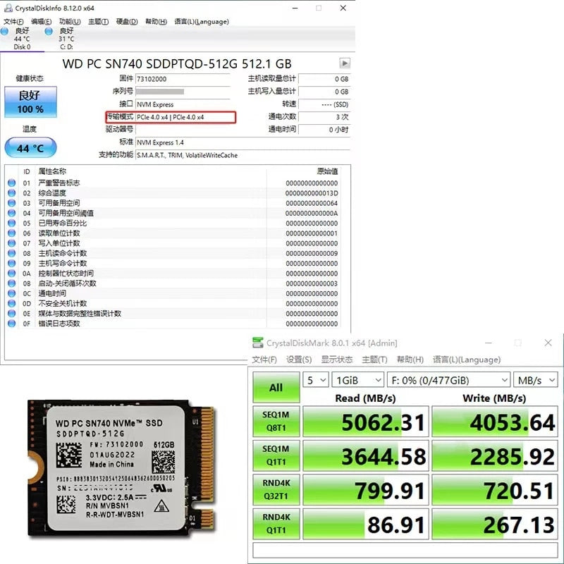 Western Digital WD SN740 SN530 M.2 2230 SSD 1TB 2TB 512GB NVMe for Mic –  StoneTaskin