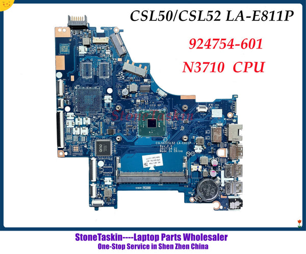 Venta al por mayor 924754-601 para HP Pavilion 15-BS Series Laptop placa base CSL50/CSL52 LA-E811P con N3710 CPU DDR3 probado