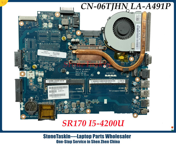 Wholesale ZAL00 LA-A491P For Dell Latitude 3540 Laptop Motherboard CN-06TJHN 6TJHN SR170 I5-4200U DDR3 With Heatsink Fan Tested