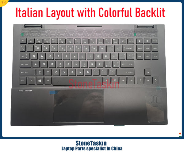 StoneTaskin New RGB Backlit Italian Keyboard For HP OMEN 15-EN 15-EK TPN-Q238 Q236 M00667-001 With Palmrest Upper Cover