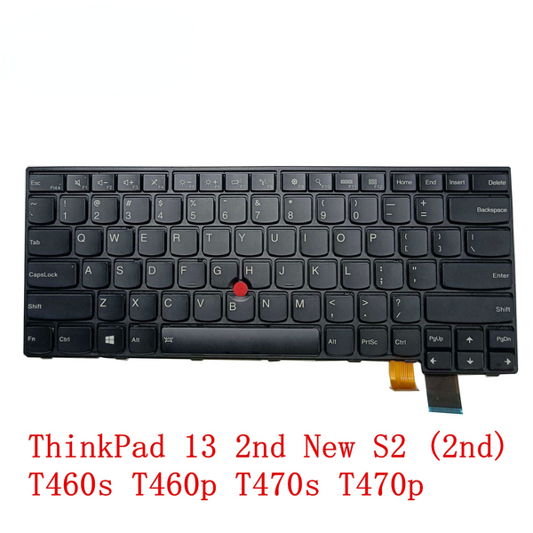 StoneTaskin nuevo teclado retroiluminado original de EE. UU. Para ThinkPad 13 2nd New S2 (2nd) T460s T460p T470s T470p 100% probado