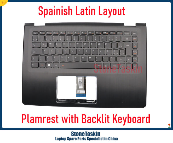 StoneTaskin Original Palmrest Lenovo Yoga 500-14ibd Flex3 1470 1480 Laptop Keyboard KB 5CB0J34102 Spainish with Backlit